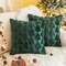 Set of 2 Christmas Tree Green Throw Pillow Covers 18x18 Inch, Soft Faux Fur Decorative Xmas Cushions for Couch, Sofa, Holiday & Winter Home Décor